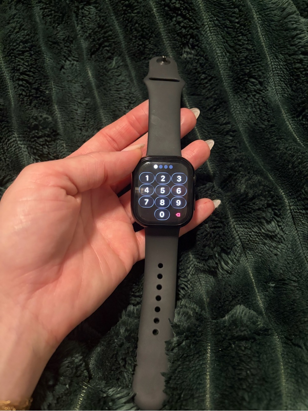 Apple Watch 42MM Black Smartwatch with Silicone Band